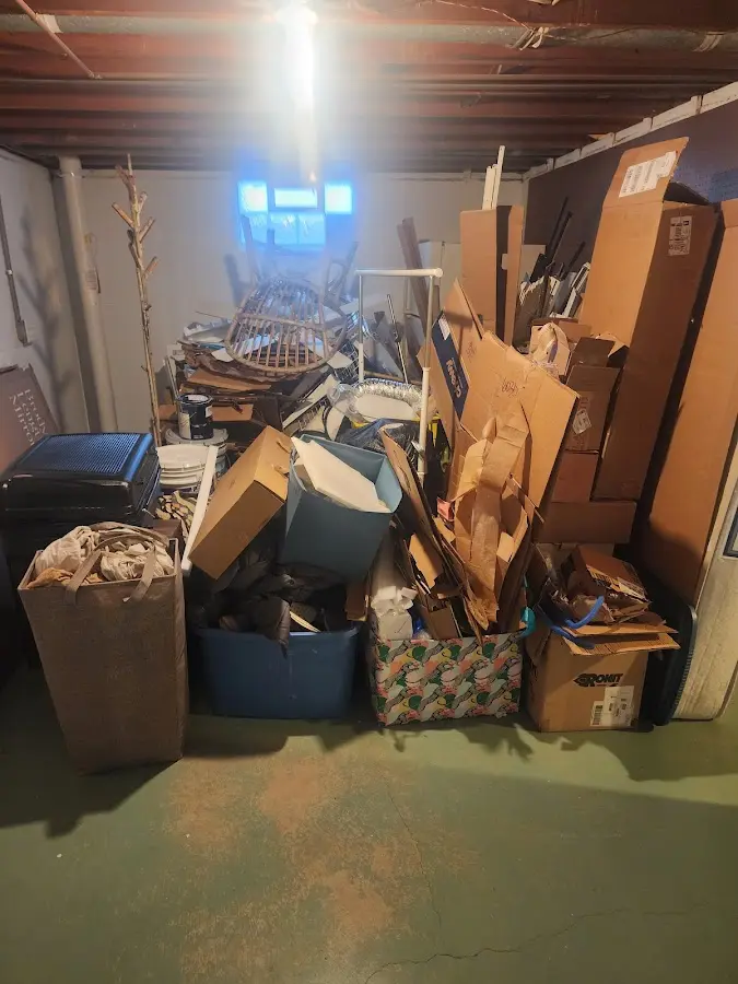 Roll-off dumpster container at job site for 15 Yard Dumpster Rental in Windsor